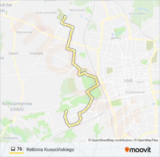 76 bus Line Map