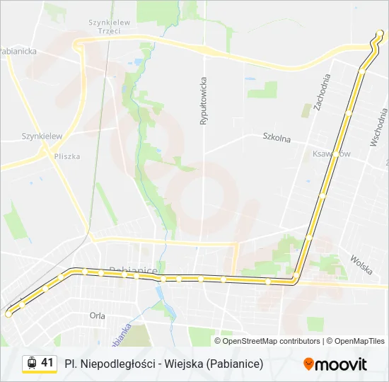 Трамвай 41: карта маршрута