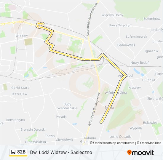 82B bus Line Map