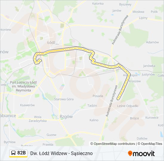 82B bus Line Map