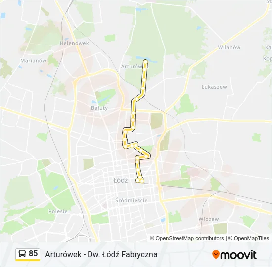 Автобус 85: карта маршрута