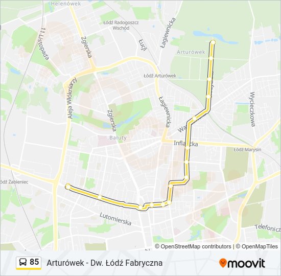 85 bus Line Map