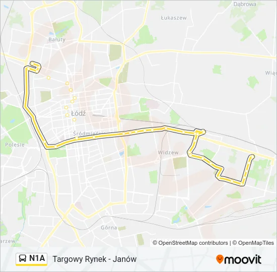 Автобус N1A: карта маршрута