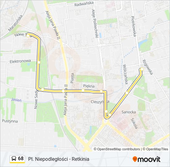 68 bus Line Map