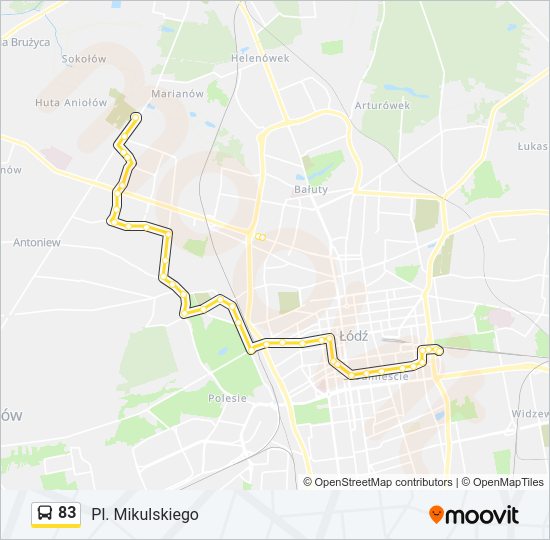 83 bus Line Map