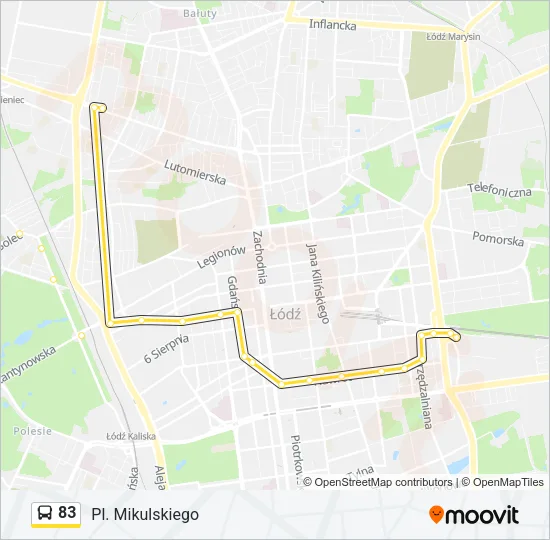Автобус 83: карта маршрута