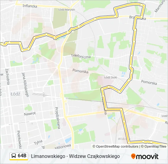 Автобус 64B: карта маршрута