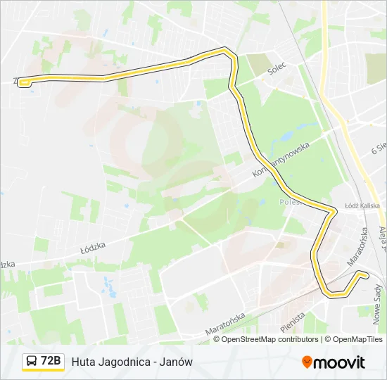 72B Bus Line Map