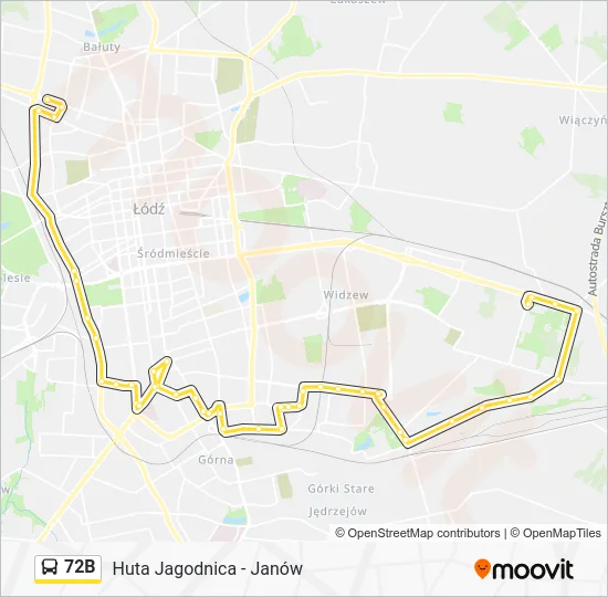 Автобус 72B: карта маршрута