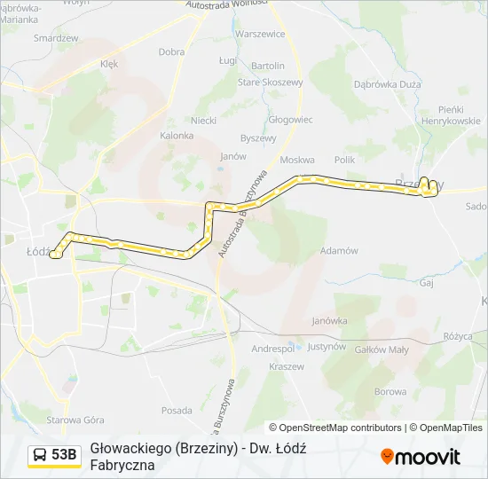 53B Bus Line Map