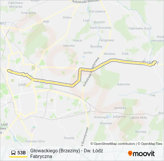 53B Bus Line Map