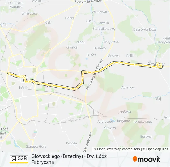 53B Bus Line Map