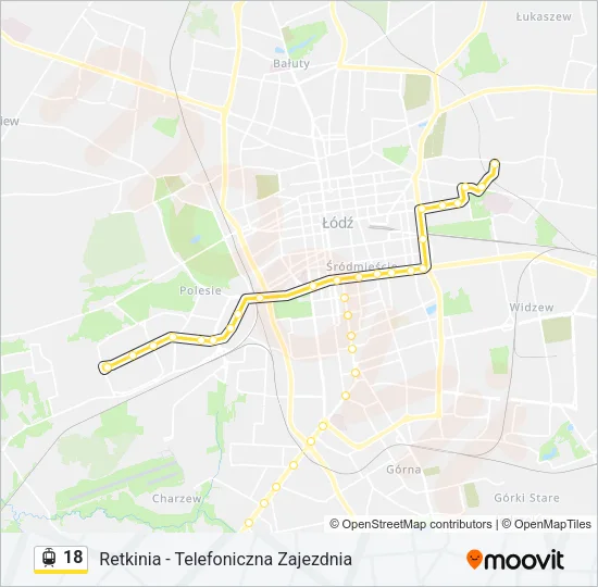 Трамвай 18: карта маршрута