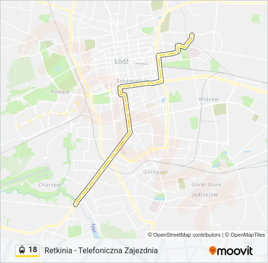 Трамвай 18: карта маршрута
