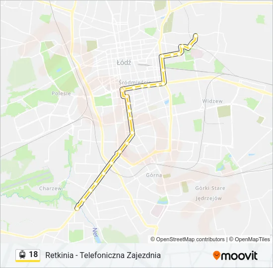 Трамвай 18: карта маршрута