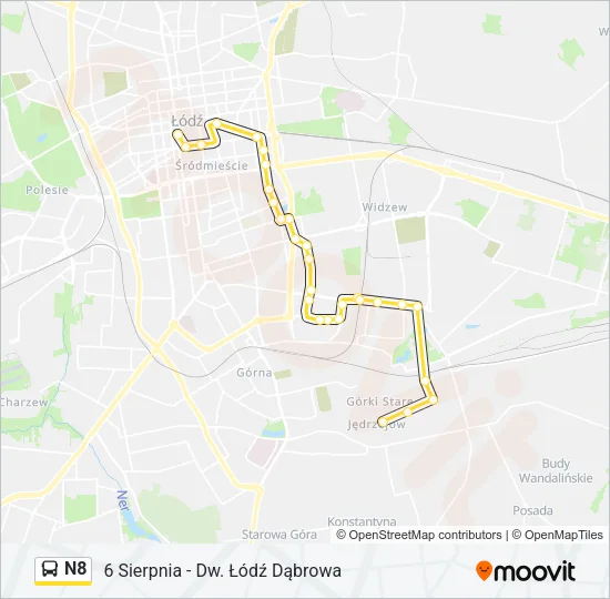 N8 Bus Line Map