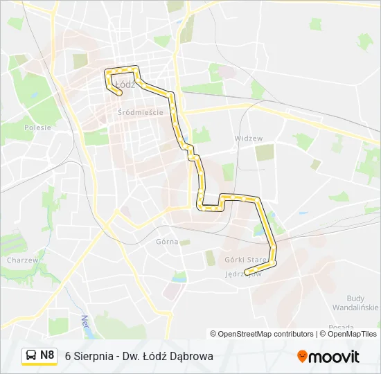 N8 Bus Line Map