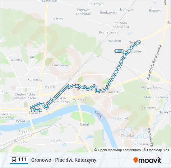 111 bus Line Map