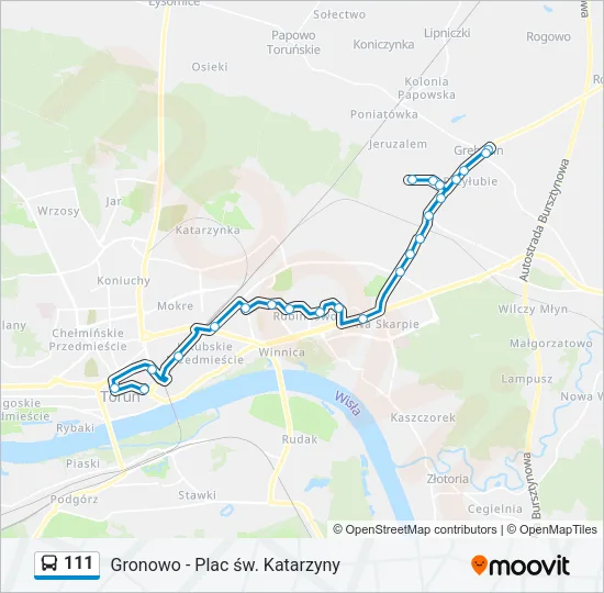 Автобус 111: карта маршрута