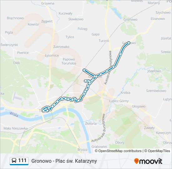 111 bus Line Map