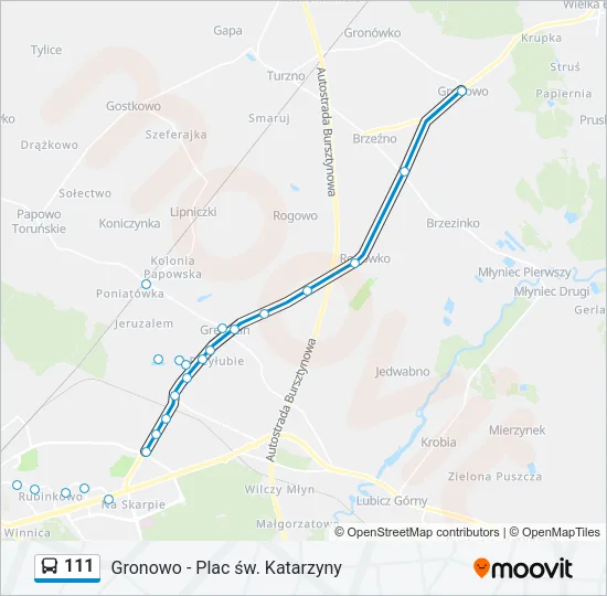 Автобус 111: карта маршрута