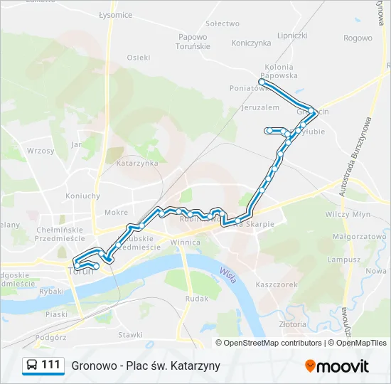 Автобус 111: карта маршрута