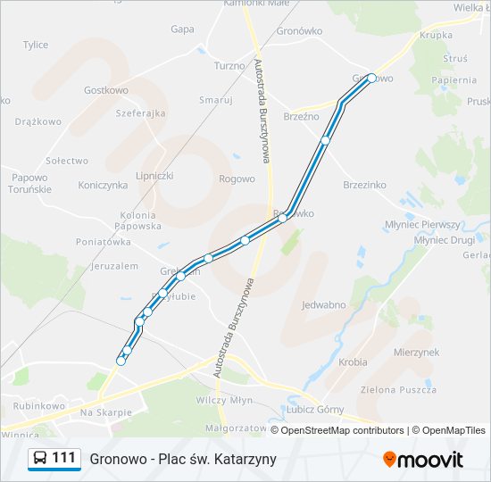 111 bus Line Map