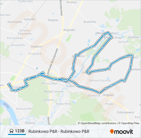 123B bus Line Map