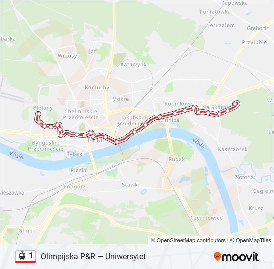 1 light rail Line Map