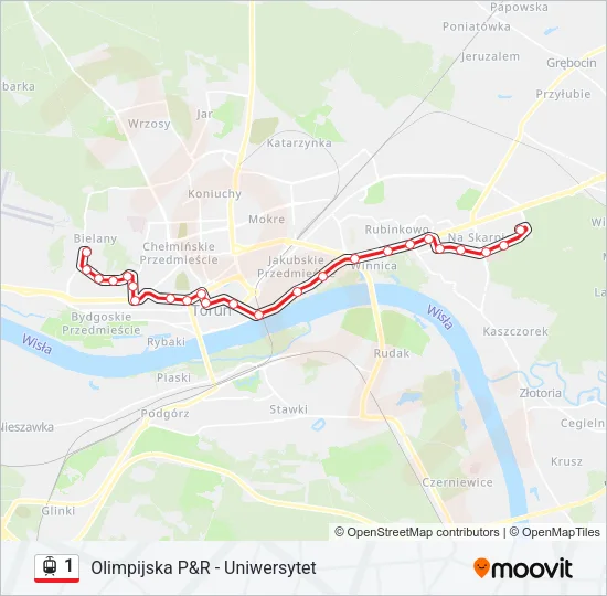 1 Light Rail Line Map