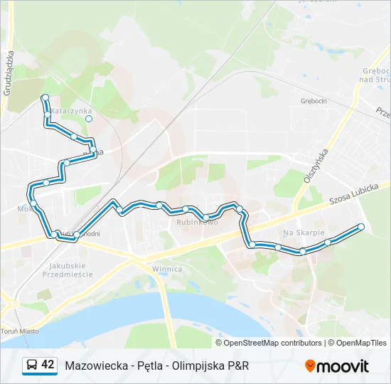 Автобус 42: карта маршрута