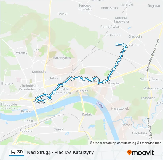 Автобус 30: карта маршрута