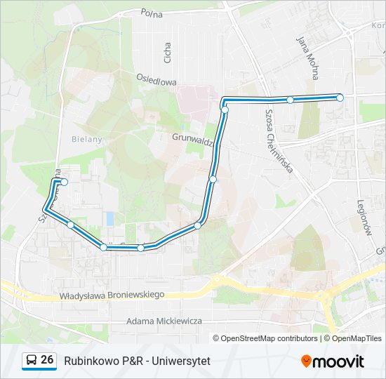 26 bus Line Map