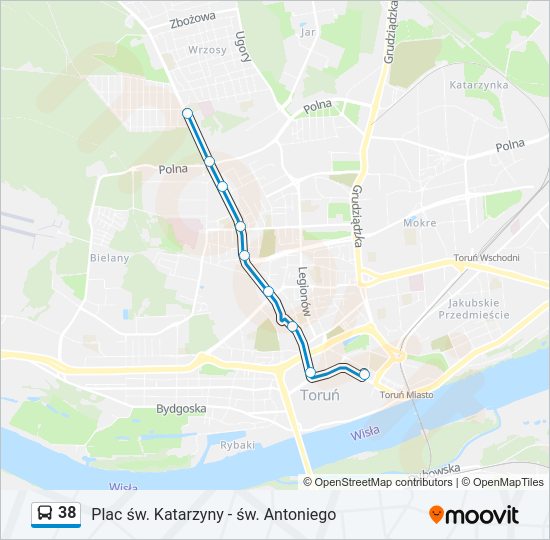 38 bus Line Map