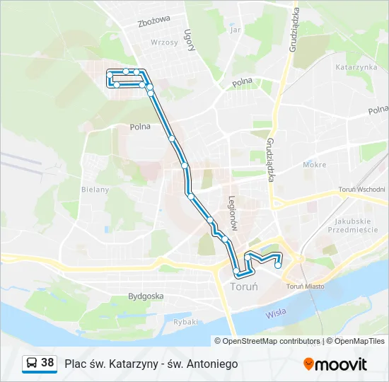 Автобус 38: карта маршрута