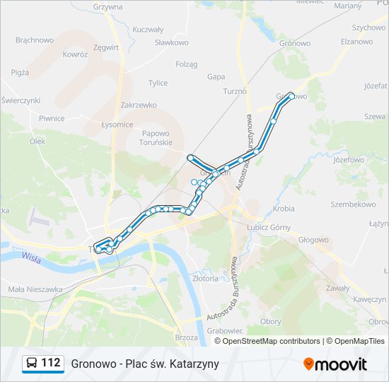 112 bus Line Map