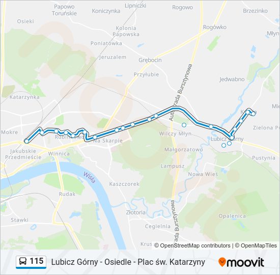 115 bus Line Map