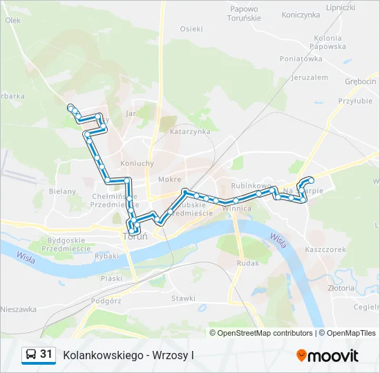 Автобус 31: карта маршрута