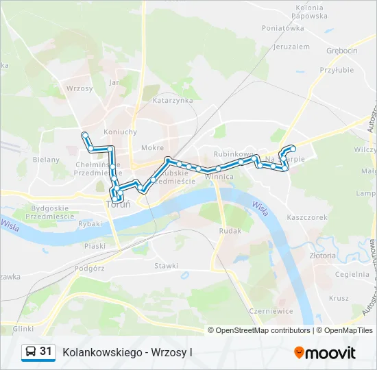Автобус 31: карта маршрута