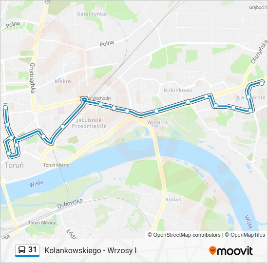 Автобус 31: карта маршрута