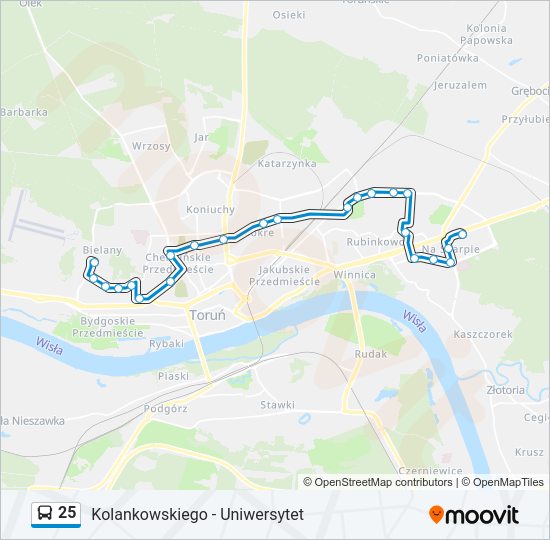 25 bus Line Map