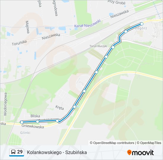 29 bus Line Map