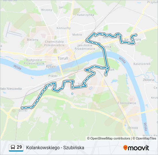 29 bus Line Map