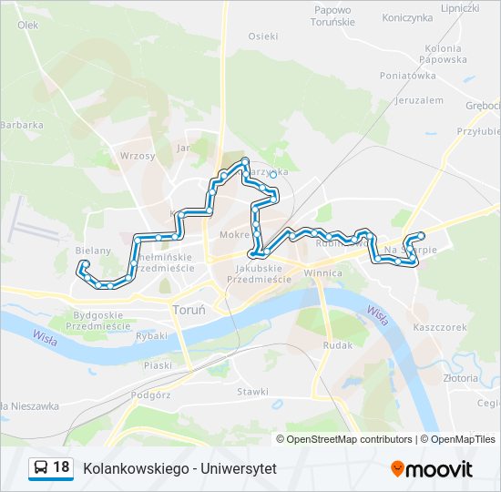 18 bus Line Map