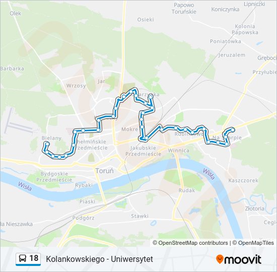 18 bus Line Map