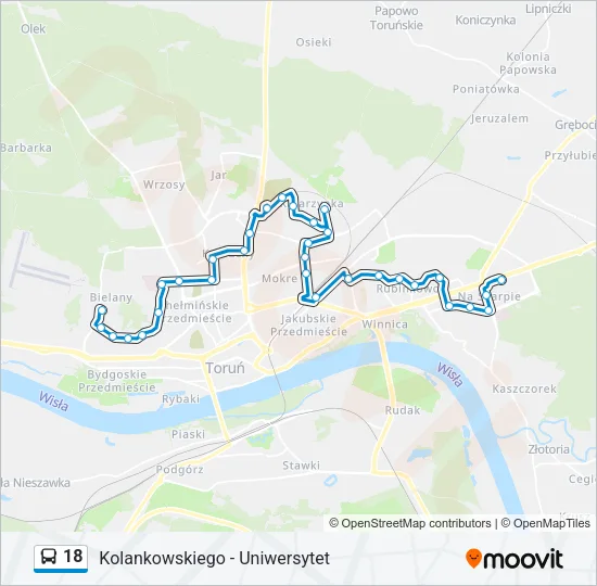 18 Bus Line Map