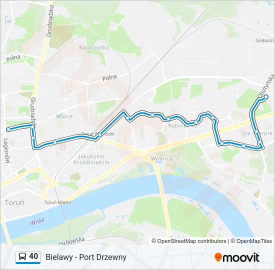 Автобус 40: карта маршрута
