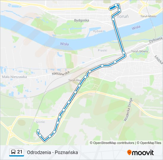 21 bus Line Map