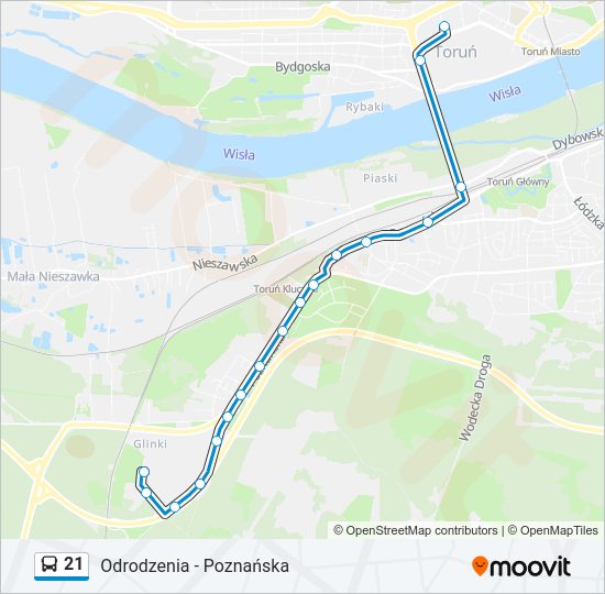 21 bus Line Map