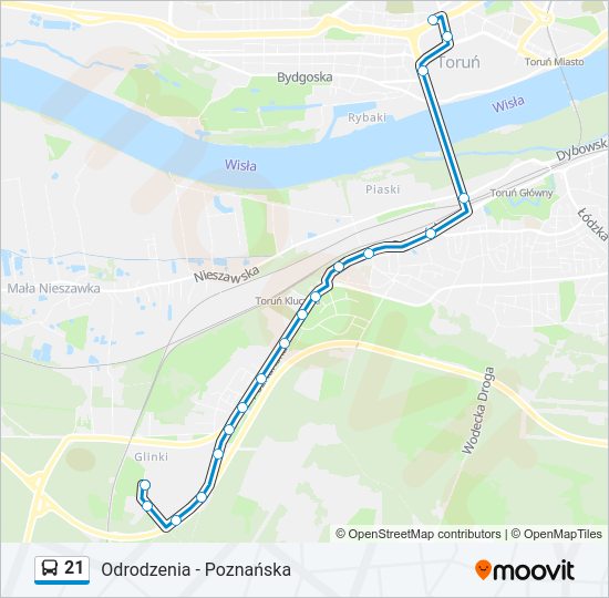 21 bus Line Map